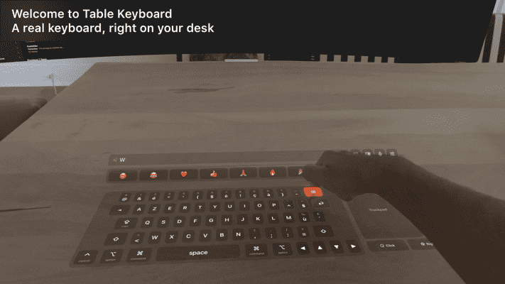 Table Keyboard Screenshot 1